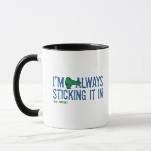 Caneca Rotulação azul do Sr. Nosey Nosing Em torno  