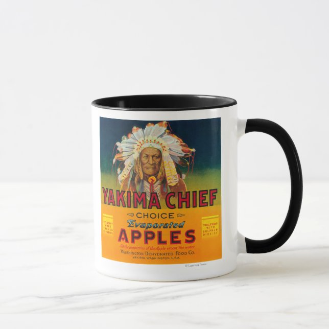 Caneca Rótulo Chefe da Apple - Yakima, WA (Direita)