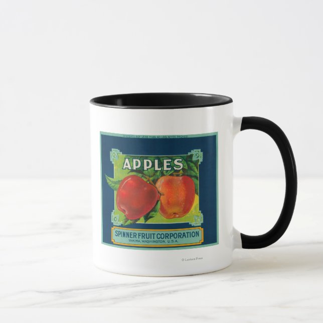 Caneca Rótulo da Maçã de Fruta Spinner - Yakima, WA (Direita)