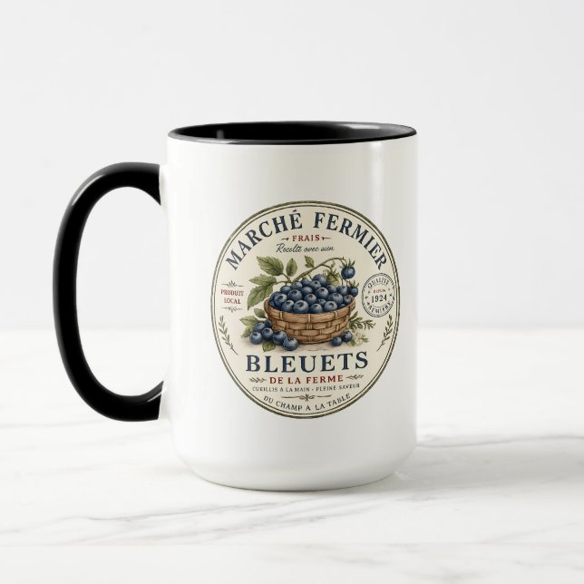 Caneca Rótulo de Mirtilos Vintage (Esquerda)