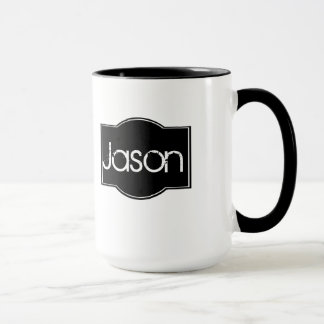 Caneca Rótulo Preto Personalizado