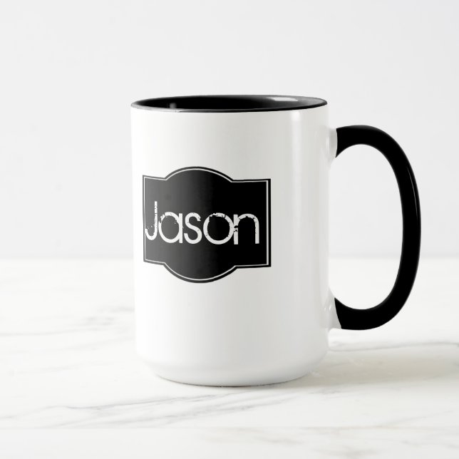 Caneca Rótulo Preto Personalizado (Direita)