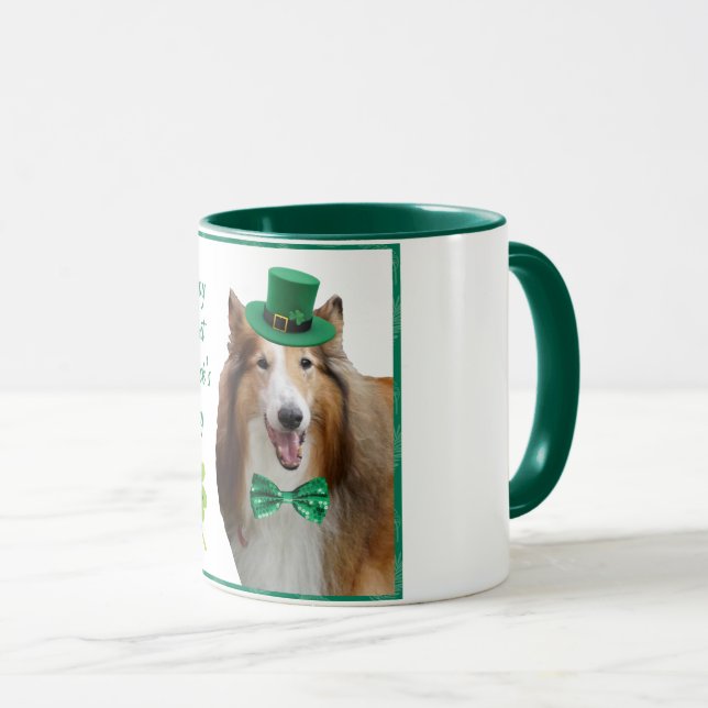 Caneca Rough Sable Collie St. Patrick's (Frente Esquerda)