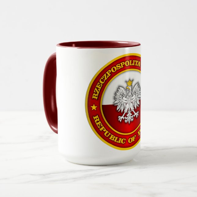 Caneca Roupa de Medalhão Polonês (Frente Esquerda)