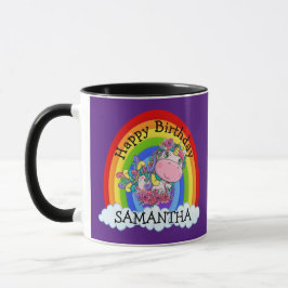 Caneca Roxa de ANIVERSÁRIO de Unicórnio