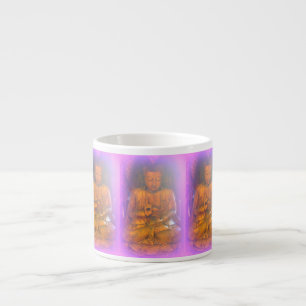 caneca roxa do café dos buddhas da aura