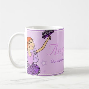 Caneca roxa e vermelha da princesa da bailarina do