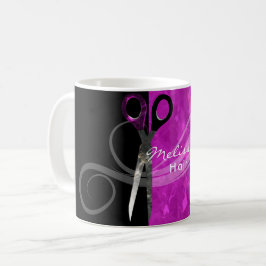 Caneca roxa na moda do cabeleireiro