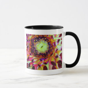 Caneca Roxo Dahlia abstrato original da arte floral