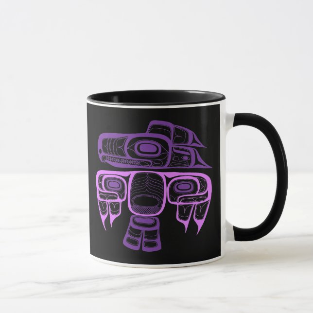 Caneca Roxo de Thunderbird do Tlingit do estilo do nativo (Direita)