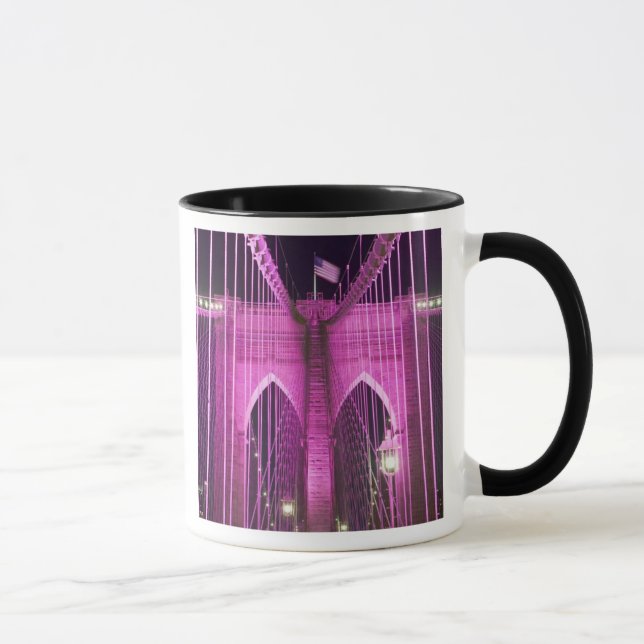 Caneca Roxo do Lit da ponte de Brooklyn (Direita)
