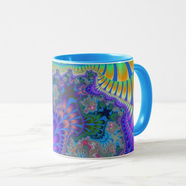 Caneca Roxo e Melão Azul (Frente Esquerda)