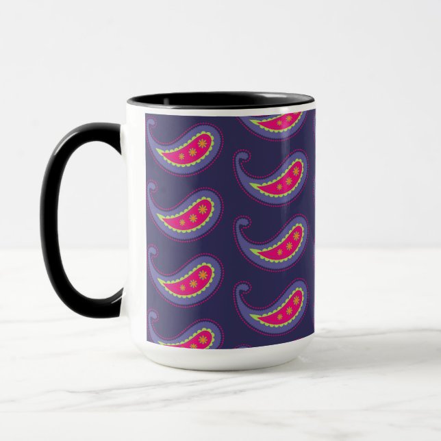 Caneca Roxo e Rosa Paisley (Esquerda)