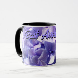 Caneca Roxo Hydrangea flores roxas, melhor tia de sempre