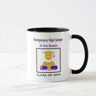 Caneca Roxo Personalizado da Reunião do segundo grau e Do