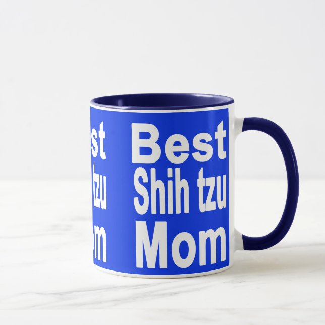 Caneca Royal Blue Best Shitzu Mãe Mug, Cachorro (Direita)