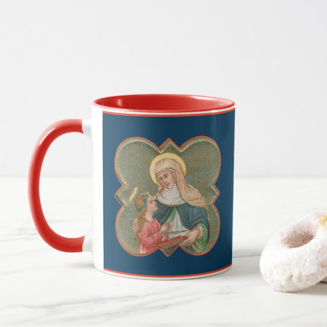 Caneca Rua. Anne e BVM num Quatrefoil Barbed (BK67) (Com Donut)