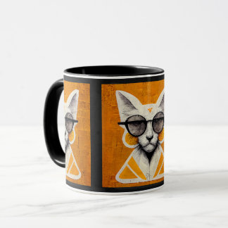Caneca Rua Art Cat Home Kitchen Mugs