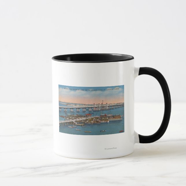 Caneca Rua. Augustine, FL - Vista da Ponte de Leões (Direita)