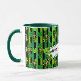 Caneca Rua, dia de Patrick Leprechaun Shamrock, adicione 