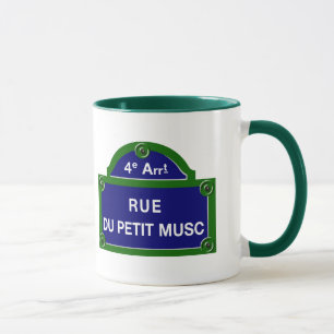 Caneca Rua du Pequeno Musc, sinal de rua de Paris