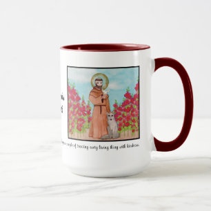 Caneca Rua. Francis de Assisi Colorful Watercolor Gift