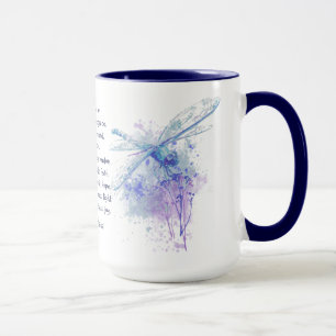 Caneca Rua: Francisco de Assisi Dragonfly em Arte Azul