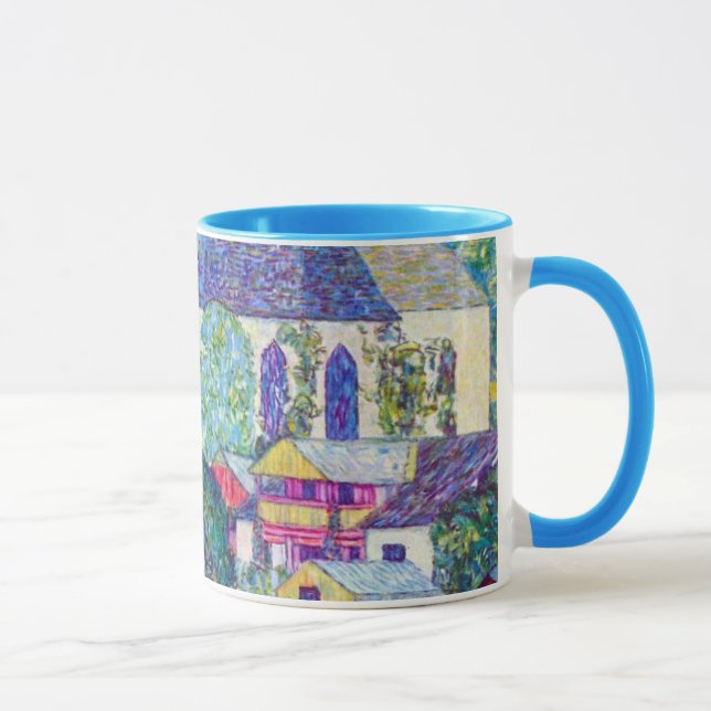 Caneca Rua: Igreja Wolfgang por Gustav Klimt, Arte Vitori (Direita)