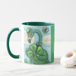 Caneca Rua irlandesa Flamingo, sorte. PATRICK'S DAY MUG g