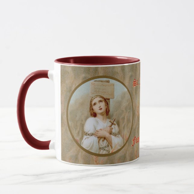 Caneca Rua. Joan of Arc Burning (BF 01) Café Mug 2 (Esquerda)