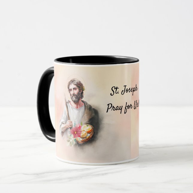 Caneca Rua. Joseph Banquete Day Reze Para A Nossa Aquarel (Frente Esquerda)