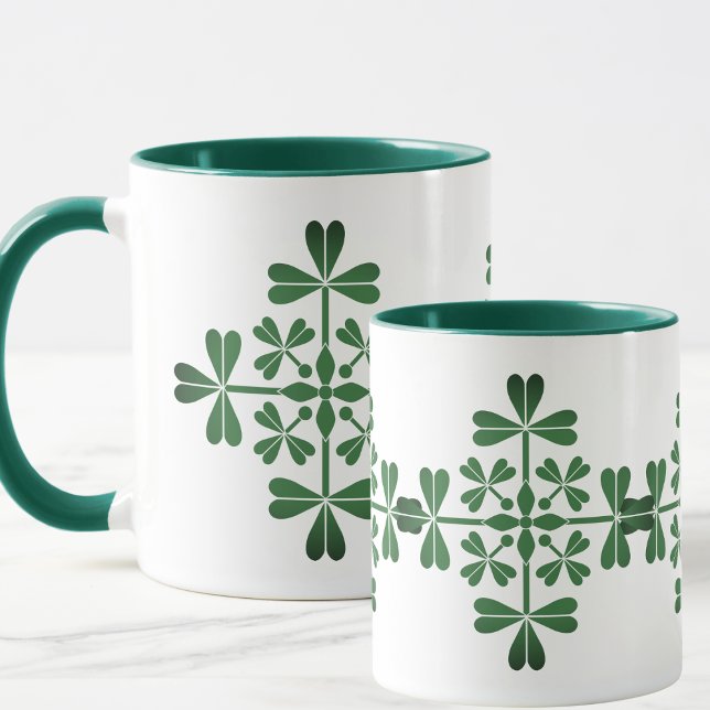 Caneca Rua. Patrick Day Irish Green Shamrocks (Criador carregado)