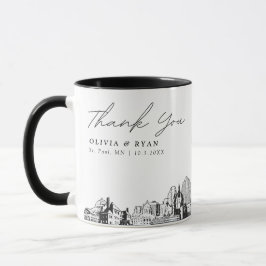 Caneca Rua. Paul Sketch Simples Casamento Personalizado C