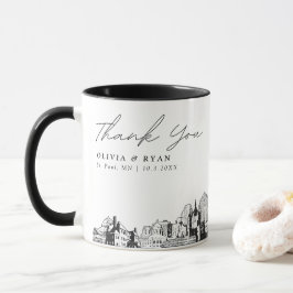 Caneca Rua. Paul Sketch Simples Casamento Personalizado C