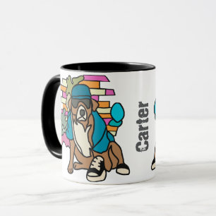 Caneca Rua Retro Cachorro, Boné e tênis Engraçado