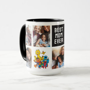 Caneca Rua Sésame, 123   Colagem de Fotografias da Mãe