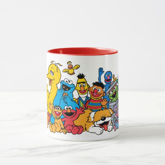 Caneca Rua Sésamo | Retrato do Grupo Sesame Pals (Centro)
