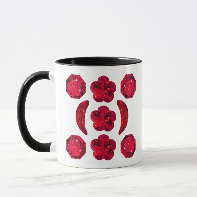 Caneca Ruby Gemstone Art, Vermelho (Esquerda)