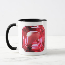 Caneca Ruby Gemstone em forma de Octagon julho Birthstone