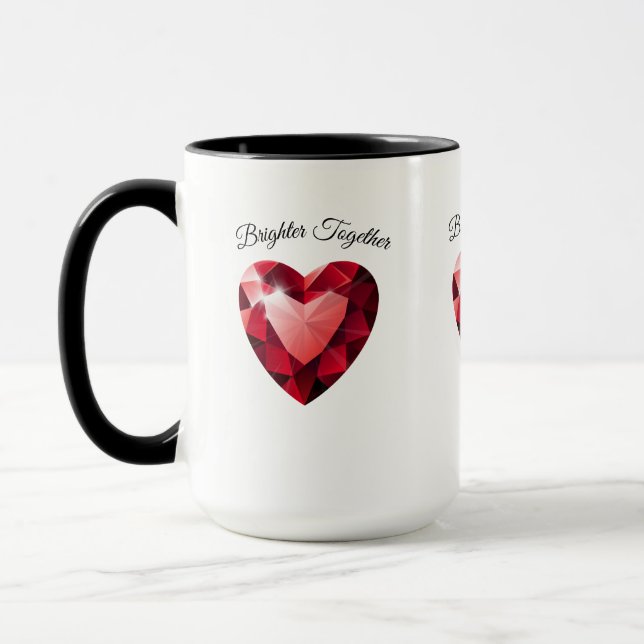 Caneca Ruby Heart Love Mug – Elegant Valentine Gift (Esquerda)