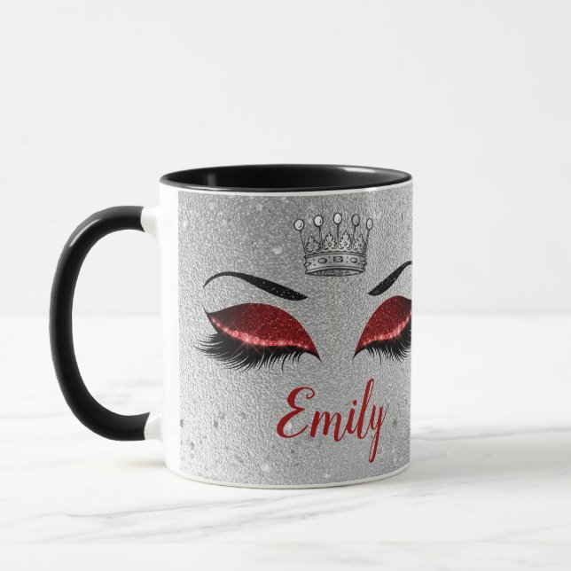 Caneca Ruby Red Glitter Eyes Monograma (Esquerda)