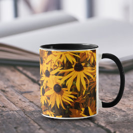 Caneca Rudbeckias Susanos Amarelos de Olhos Negros