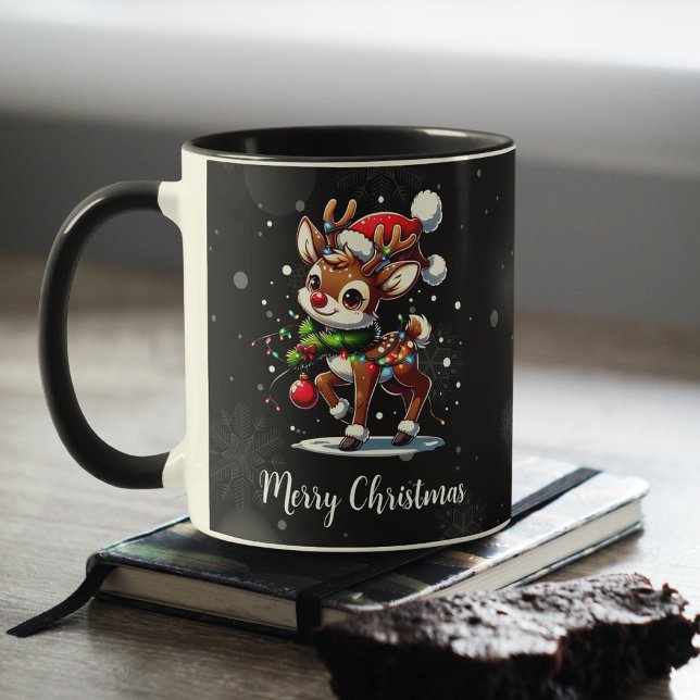 Caneca Rudolph O Nariz Vermelho Natal (Criador carregado)