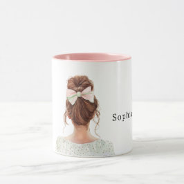 Caneca Ruiva Feminina Laço Rosa