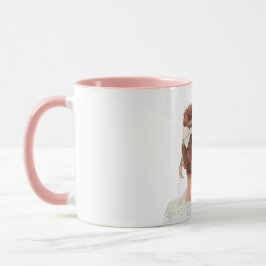 Caneca Ruiva Feminina Laço Rosa