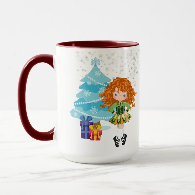Caneca Ruiva Personalizada Dançarina Irlandesa de inverno (Esquerda)