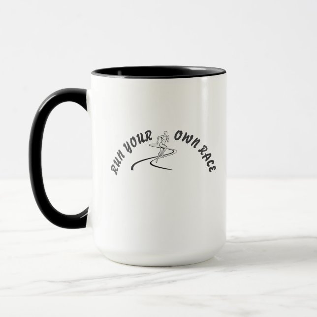 Caneca Run Your Own Race Motivational Quote Mug | Inspira (Esquerda)