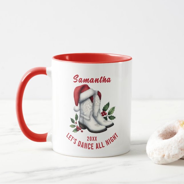 Caneca Russo White Country Cowboy Boots Mug (Com Donut)
