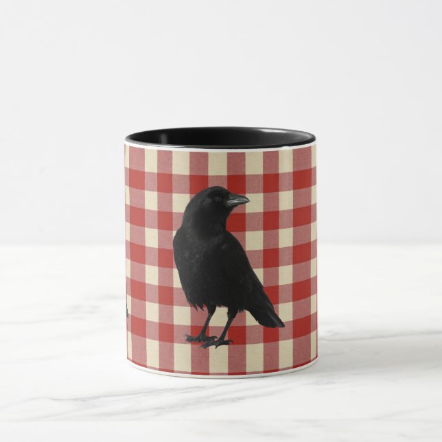 Caneca Rustic Gingham Crow (Centro)