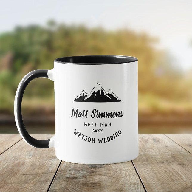 Caneca Rustic Mountain Weds Best Man Gift Modern Legal (Criador carregado)